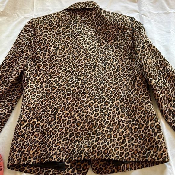 Vintage Leilian leopard print jacket coat blazer size 7 - Picture 9 of 10